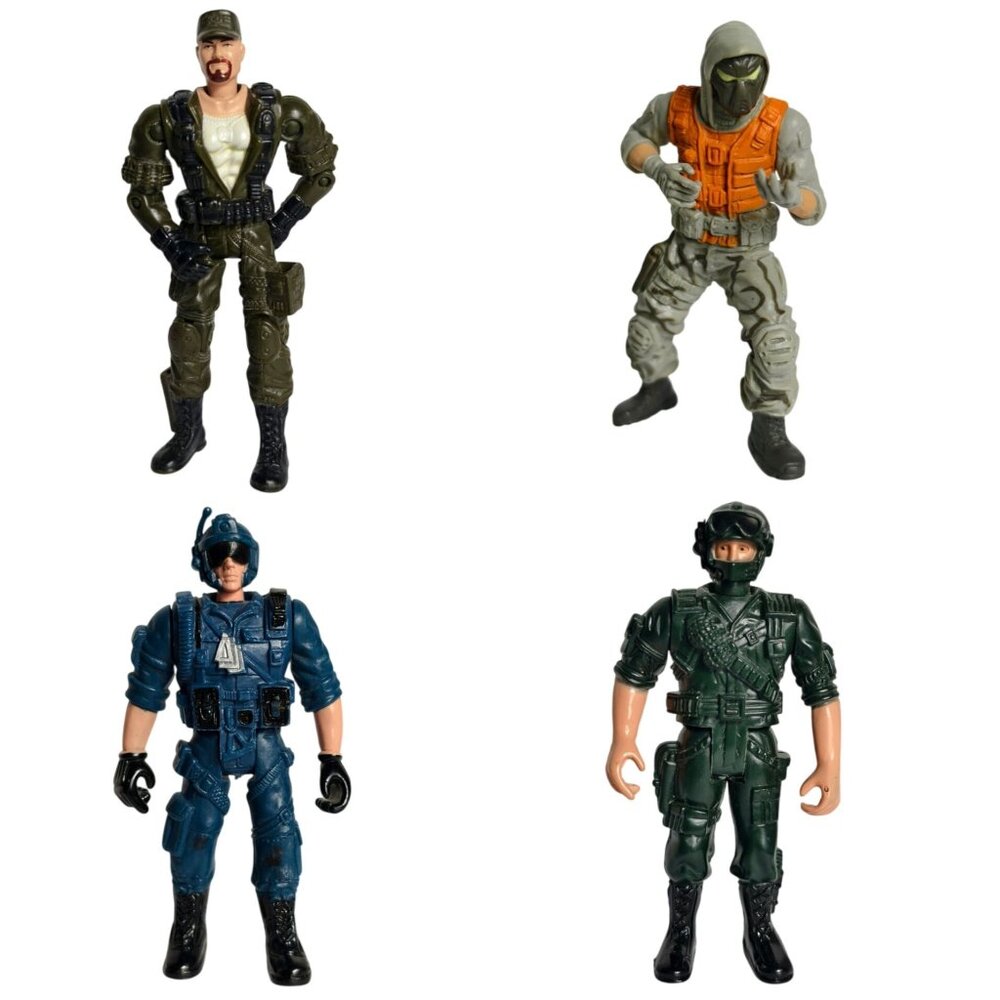 G.I. Joe Military Action 4 Figures With Articulated Various Tactical Outfits